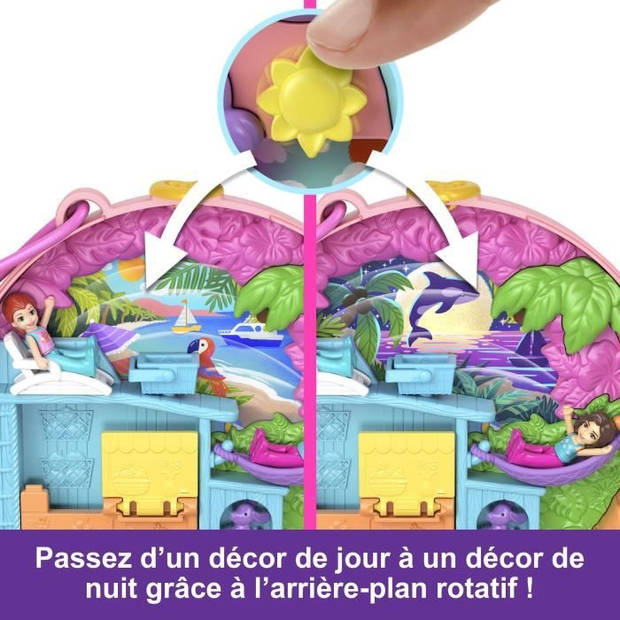 Polly Pocket-Moped Adventure-Box 2 minifiguren en dier HWN98