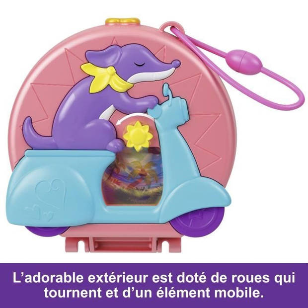 Polly Pocket-Moped Adventure-Box 2 minifiguren en dier HWN98