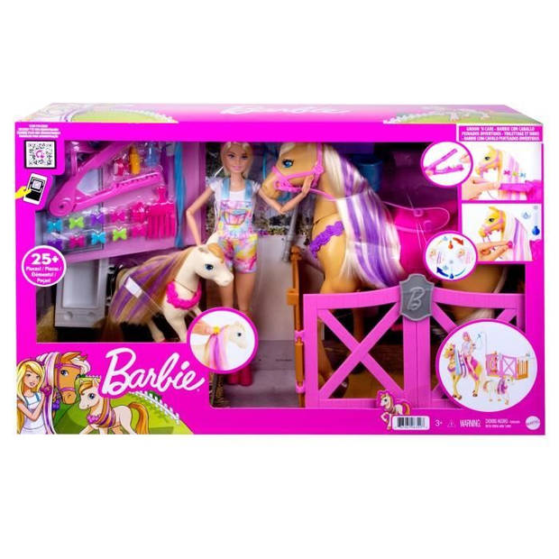 Modepop - Barbie - HGB58 - Barbie Paardenverzorgingsset met 1 pop