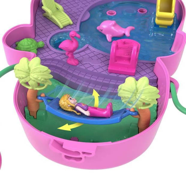 Polly Pocket-Mama Aap en Haar Baby-Box met 2 minifiguren HWP04