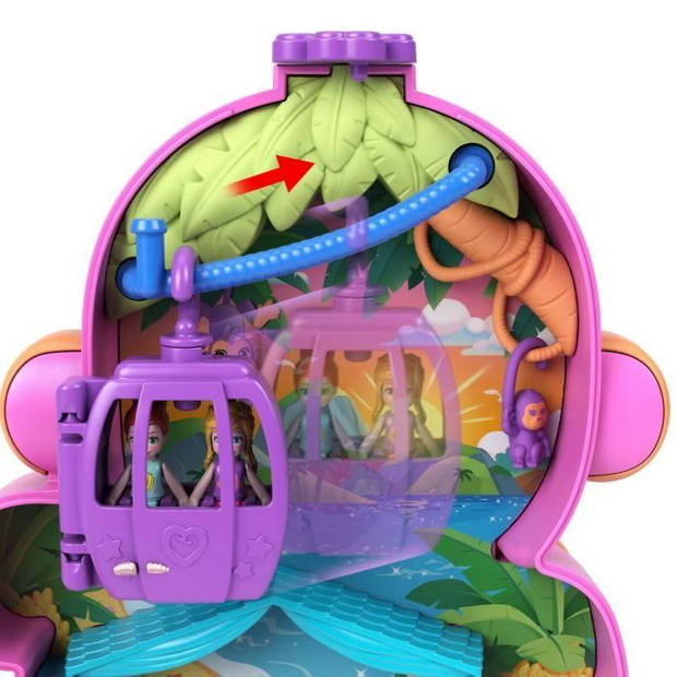 Polly Pocket-Mama Aap en Haar Baby-Box met 2 minifiguren HWP04