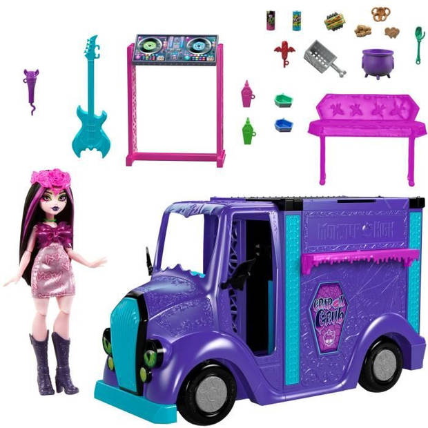 Monster High-Tour Bus Blood-sational Rock-Set met pop en bus HXH83