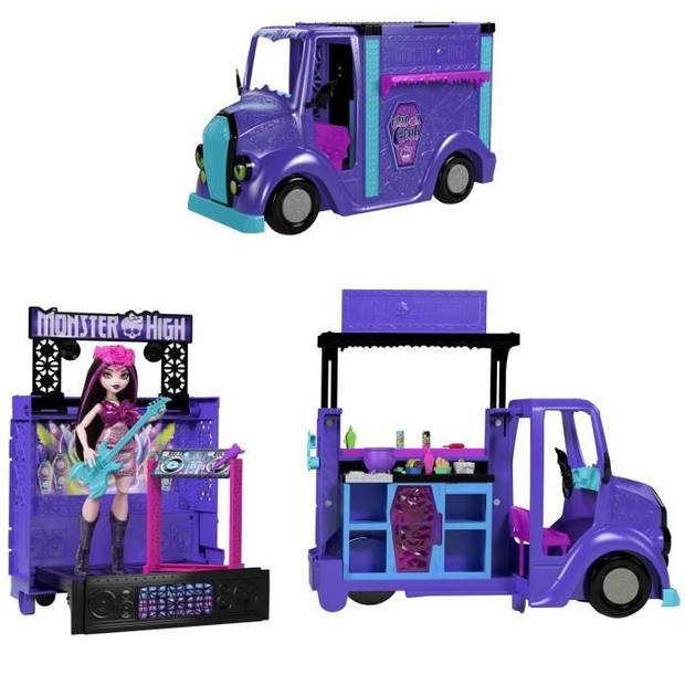 Monster High-Tour Bus Blood-sational Rock-Set met pop en bus HXH83