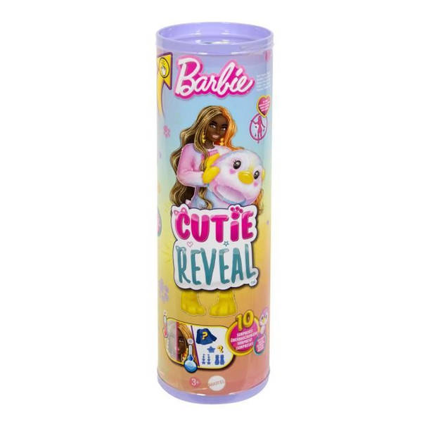 Barbie-Barbie Cutie Reveal-Kleurrijke Reveal-pinguïnpop en 10 verrassingen HRK40