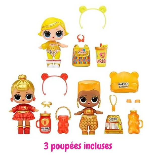 LOL Surprise Loves Mini Sweet x Haribo - 3 poppen 7,5 cm - Haribo thema - Accessoires - Vloeibare verrassing - Vanaf 4 j