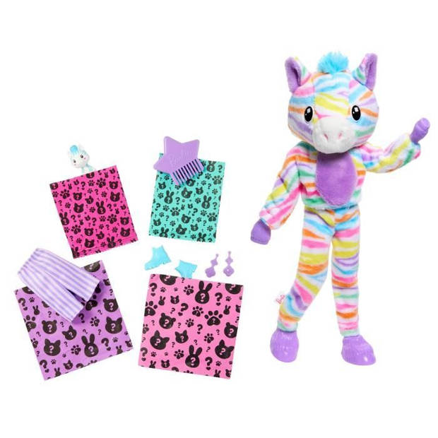 Barbie-Barbie Cutie Reveal-Kleurrijke droomzebrapop met 10 verrassingen HRK39