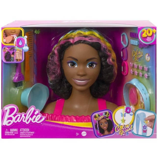 Barbie - Ultra Hair - Hoofd? Styling van donkerbruin kroeshaar regenbooghaar - Mannequin pop - 3 jaar en + - BARBIE - HM