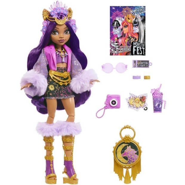 Monster High-Clawdeen Wolf-pop met Monster Fest-outfit HXH80