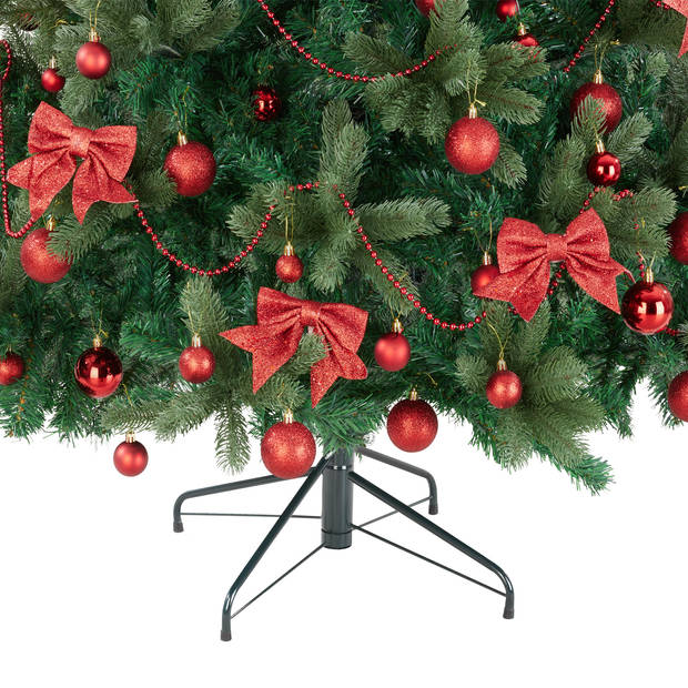 tectake® Kunstkerstboom - 210 cm - Realistische Uiterstraling - dichte diepgroene naalden - inclusief standaard