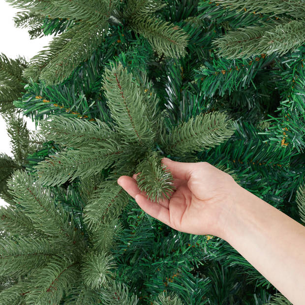 tectake® Kunstkerstboom - 210 cm - Realistische Uiterstraling - dichte diepgroene naalden - inclusief standaard