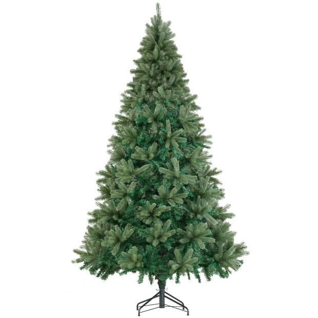 tectake® Kunstkerstboom - 230 cm - Realistische Uiterstraling - dichte groene naalden - inclusief standaard