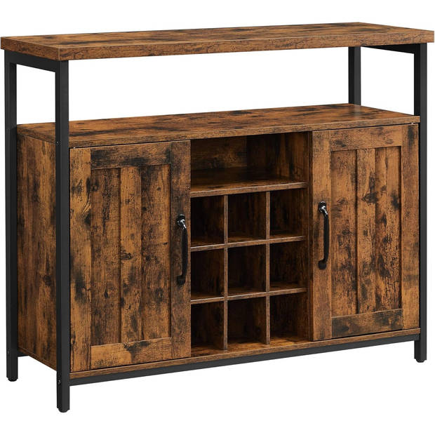 Parya home dressoir, keukenkast, wijnkast, bruinzwart