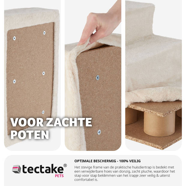 tectake® hondentrap of kattentrap - huisdiertrap - instaphulp met hoes - beige