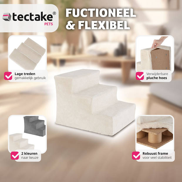 tectake® hondentrap of kattentrap - huisdiertrap - instaphulp met hoes - beige