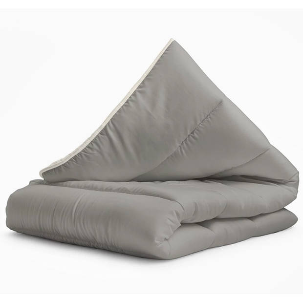 Zavelo Easy All-in-one-Dekbed Creme/Khaki-Lits-Jumeaux (240x200 cm)