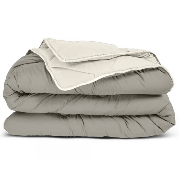 Zavelo Easy All-in-one-Dekbed Creme/Khaki-Lits-Jumeaux (240x200 cm)