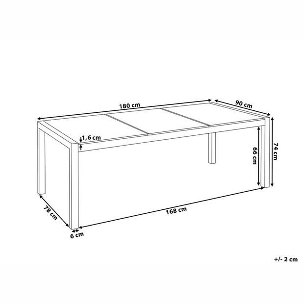 Beliani GROSSETO - Tuintafel-Grijs-Graniet, RVS