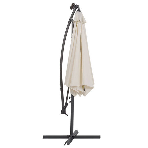 Beliani CORVAL - Cantilever parasol-Beige-Polyester