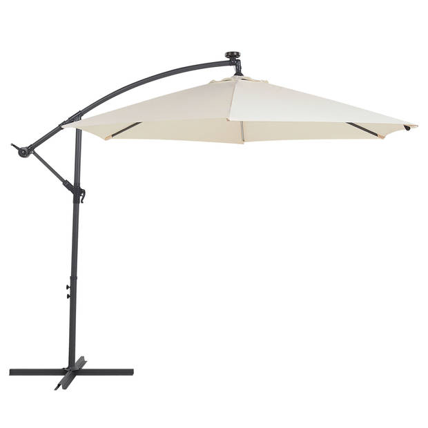 Beliani CORVAL - Cantilever parasol-Beige-Polyester