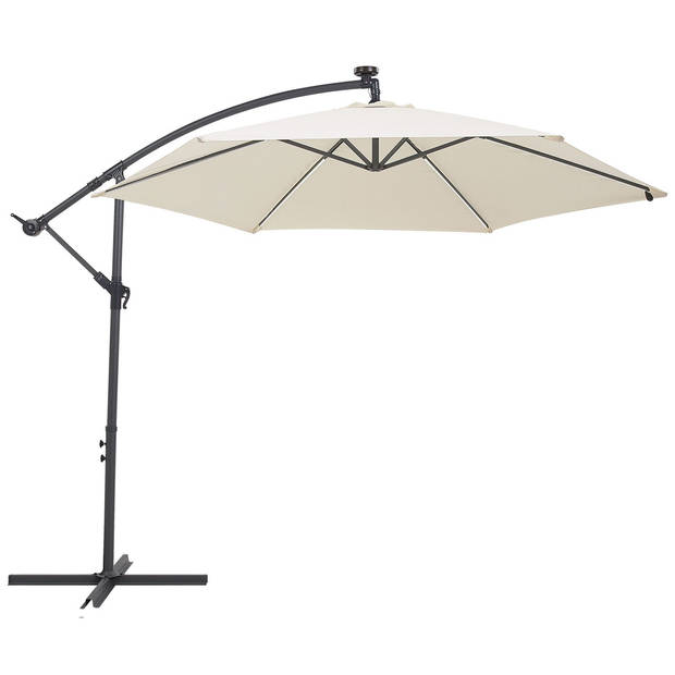 Beliani CORVAL - Cantilever parasol-Beige-Polyester