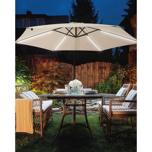 Beliani CORVAL - Cantilever parasol-Beige-Polyester