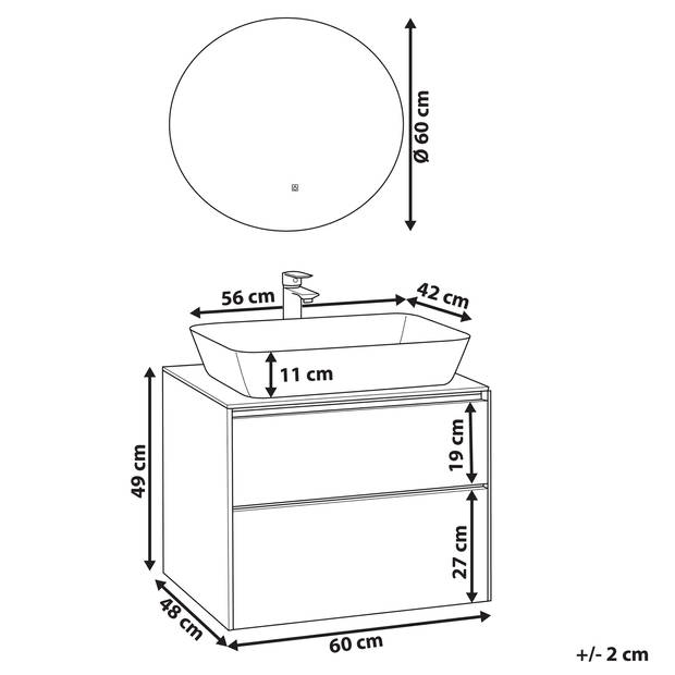 Beliani MANZON - Badkamerkast-Wit-MDF