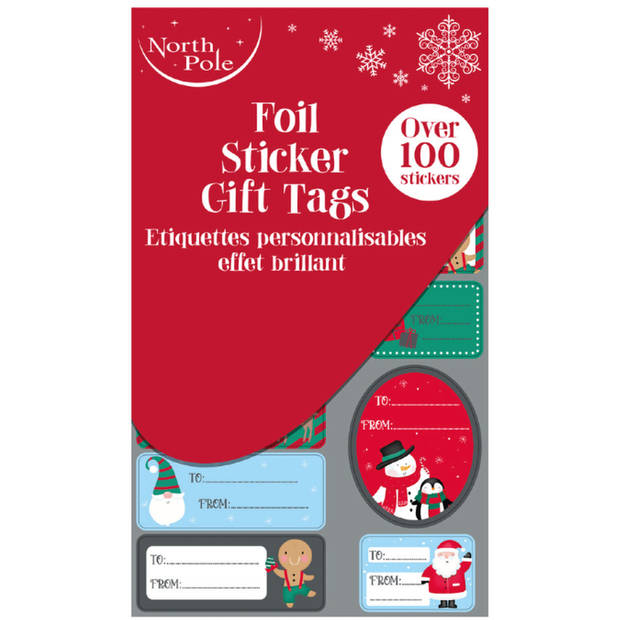 100 x Kerst Naamstickers Naam etiketten - Folie Etiketten - Kerst