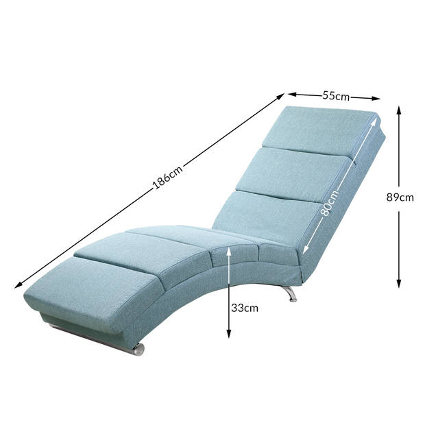 Ligstoel, chaise longue, divan, jeans, lichtblauw