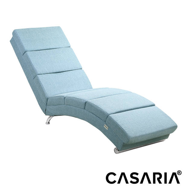 Ligstoel, chaise longue, divan, jeans, lichtblauw