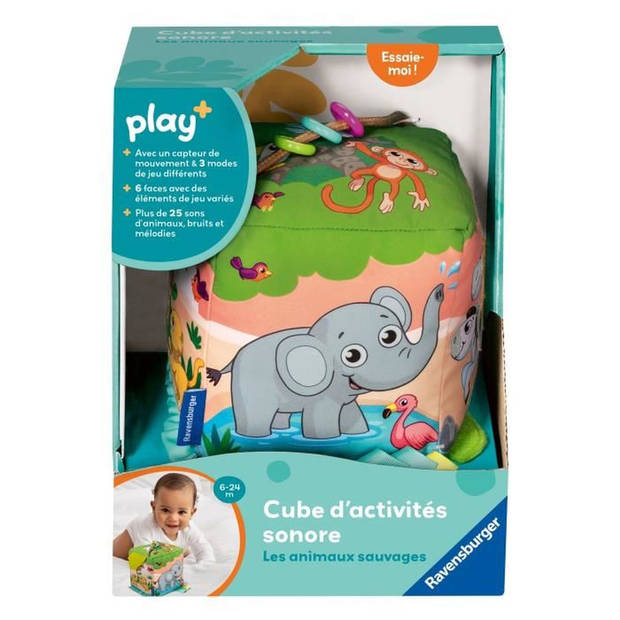 Ravensburger -PLAY+ - Mijn wilde dierengeluidsactiviteitenkubus - Vanaf 6 maanden - Franse versie - 34009