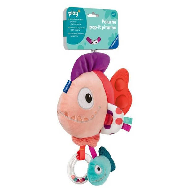 Ravensburger -PLAY+ - Rode piranha pop-it knuffel - Vanaf de geboorte - Franse versie - 34015