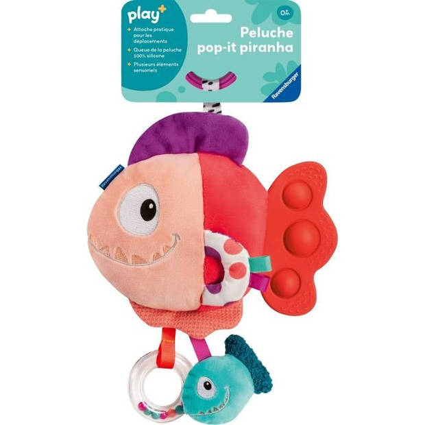 Ravensburger -PLAY+ - Rode piranha pop-it knuffel - Vanaf de geboorte - Franse versie - 34015