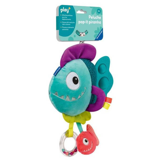 Ravensburger -PLAY+ - Blauwe piranha pop-it knuffel - Vanaf de geboorte - Franse versie - 34016