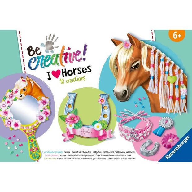 Ravensburger-Be Creative Horse – Multi-activiteitenpakket paarden – 10 creaties – Ontspannende en creatieve activiteit –