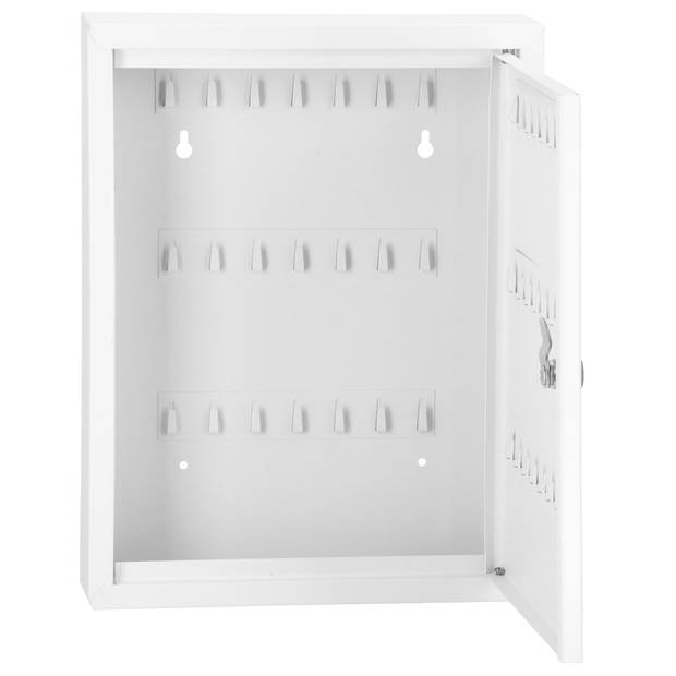 Springos Sleutelkluis Sleutelkast Sleutelbox 42 Haken 35 x 27 x 8 cm Wit