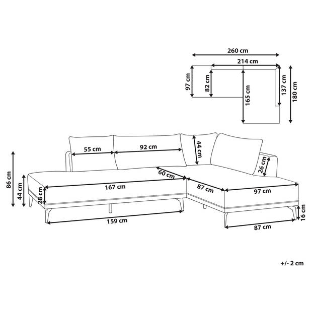 Beliani MYKEN - Modulaire Sofa-Wit-Polyester