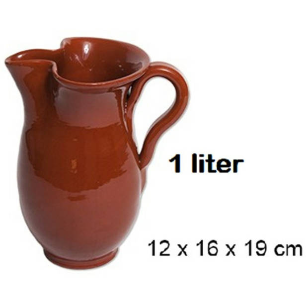 Sangria/Limonade schenkkan karaf - Terracotta - 1000 ml - keramiek - Schenkkannen