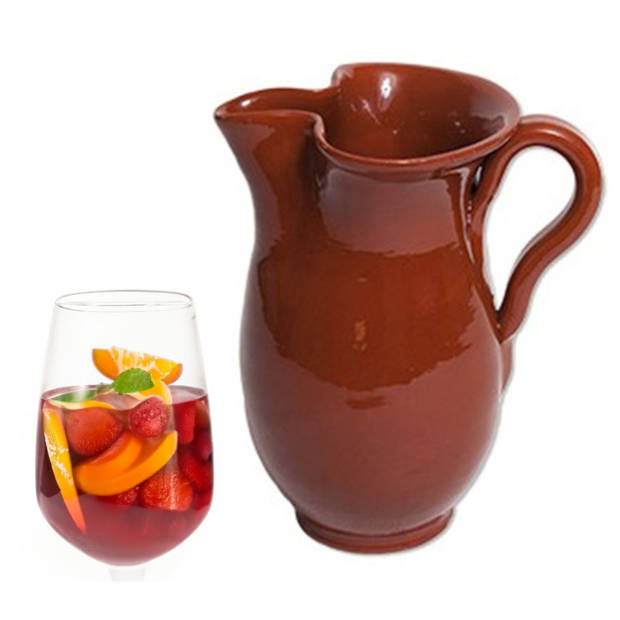 Sangria/Limonade schenkkan karaf - Terracotta - 1000 ml - keramiek - Schenkkannen