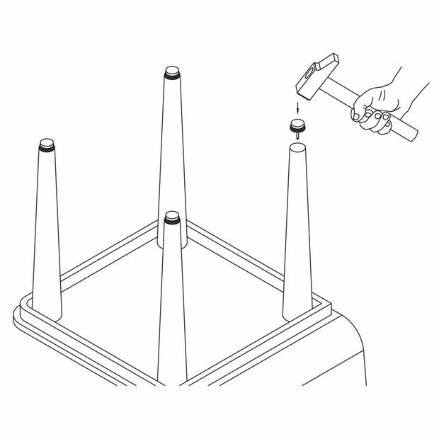 AMIG Viltglijders/meubelbeschermers met nagel - 8x - D22 mm - bruin - stoelpoten - kunststof - Meubelviltjes