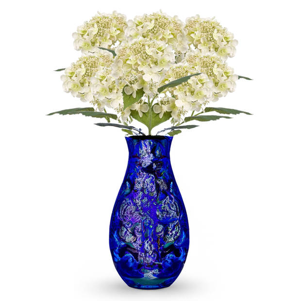 Emerald Kunstbloem hortensia tak - 50 cm - wit - kunst zijdebloem - Hydrangea - decoratie bloem - Kunsttakken