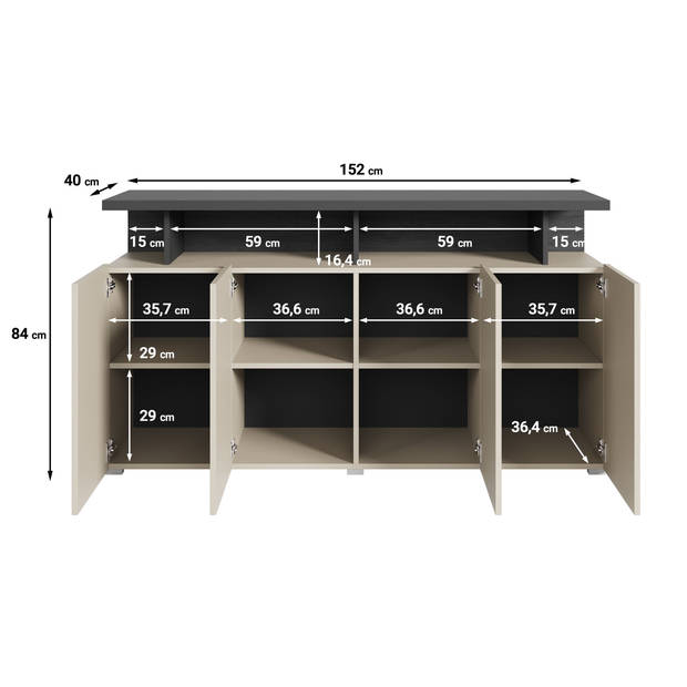 Meubella Dressoir Sekai - Beige - 153 cm