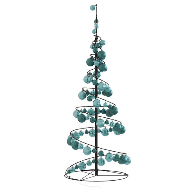 vidaXL Kerstboom lichtkegel met kerstballen 80 LED's warmwitte 120 cm