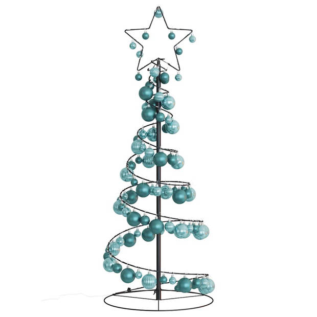 vidaXL Kerstboom lichtkegel met kerstballen 80 LED's warmwitte 120 cm