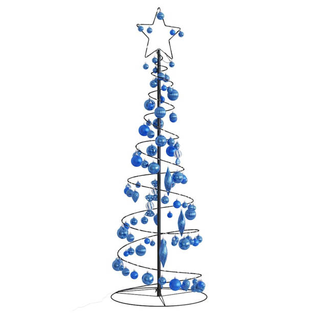 vidaXL Kerstboom lichtkegel met kerstballen 100 LED's warmwitte 150 cm