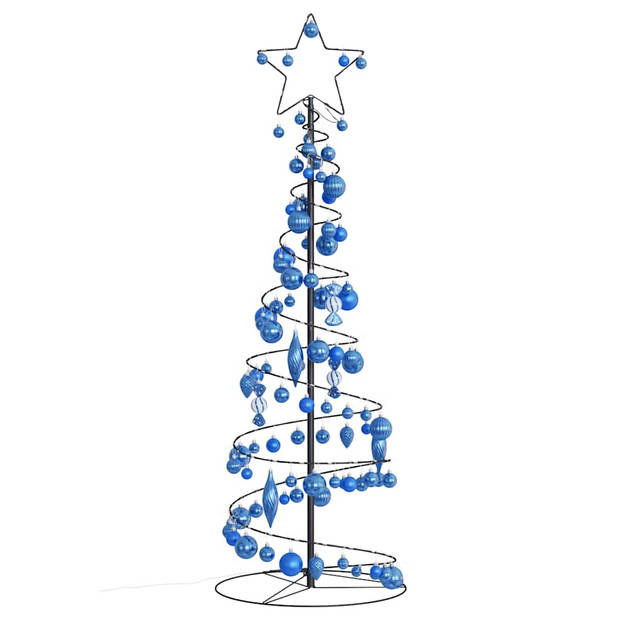 vidaXL Kerstboom lichtkegel met kerstballen 100 LED's warmwitte 150 cm