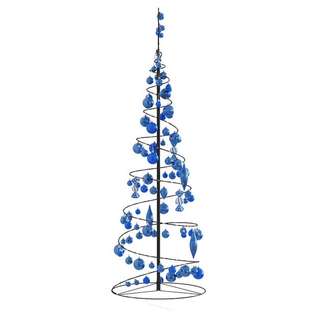 vidaXL Kerstboom lichtkegel met kerstballen 100 LED's warmwitte 150 cm