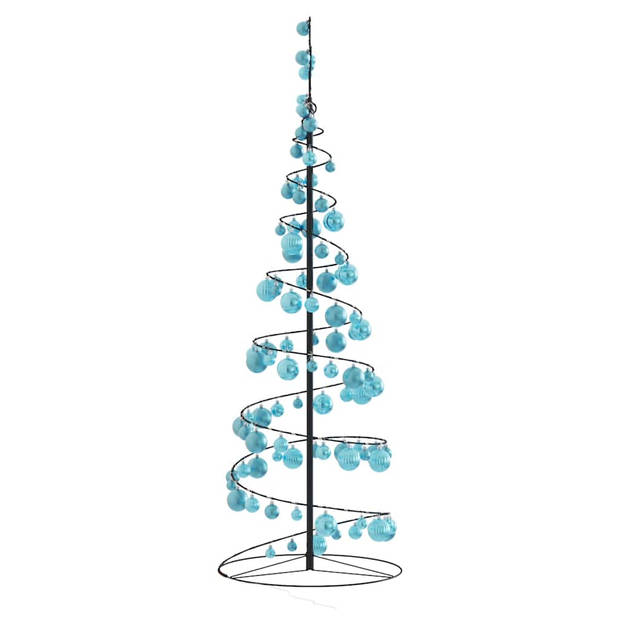 vidaXL Kerstboom lichtkegel met kerstballen 100 LED's warmwitte 150 cm