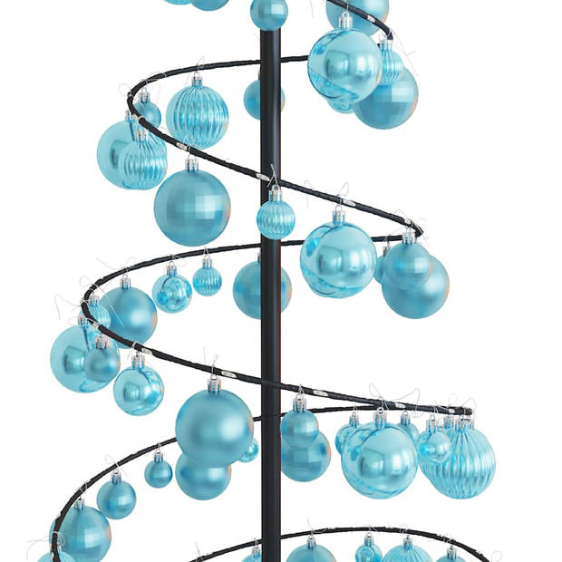 vidaXL Kerstboom lichtkegel met kerstballen 100 LED's warmwitte 150 cm