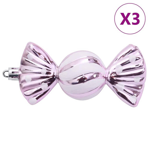 vidaXL Kerstballen 98 st Ø3/4/6 cm roze