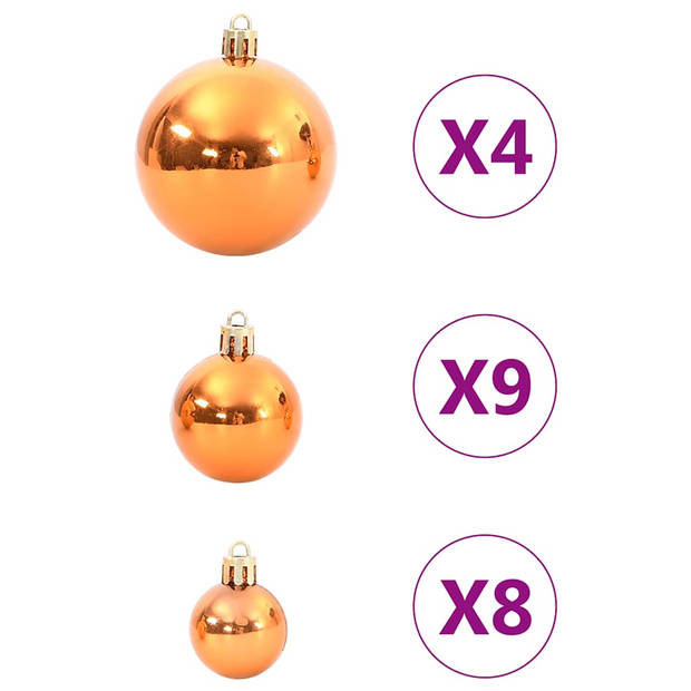 vidaXL Kerstballen 98 st Ø3/4/6 cm koper